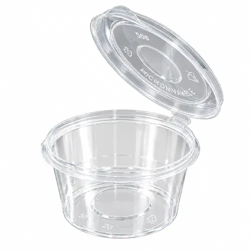 2oz Clear Plastic Cups Hinged (1000)