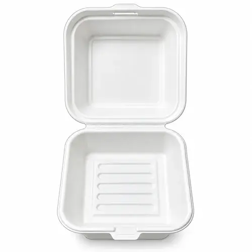 BHB7 Bagasse White Clamshell Boxes (1 X 500)