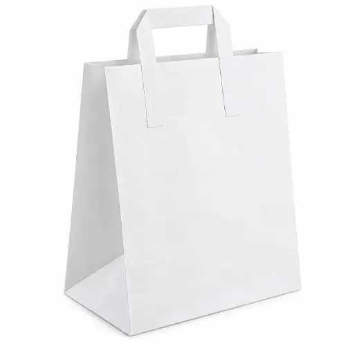 Dura Kraft Large White Carrier Bag with Handle