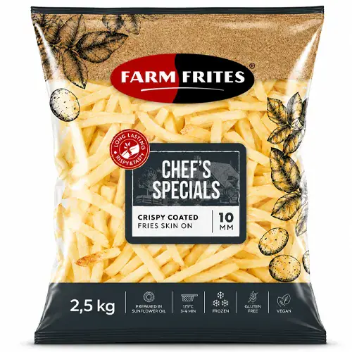 Farm Frites Chef's Specials Crispy Coated Fries Skin On 10mm 2.5kg
