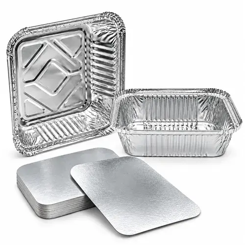 No.2 Foil Containers & Poly Coated Lids Containers (1000 Pcs), Lids (1000 Pcs)