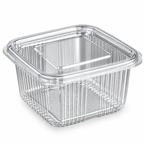 Plastic Hinged Salad Container 500CC (1 x 500)